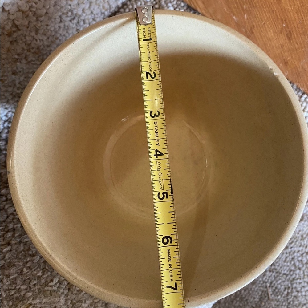 Vintage Robinson Ransbottom Pottery Roseville, OH Mixing Bowl Blue Spongeware - Picture 11 of 12